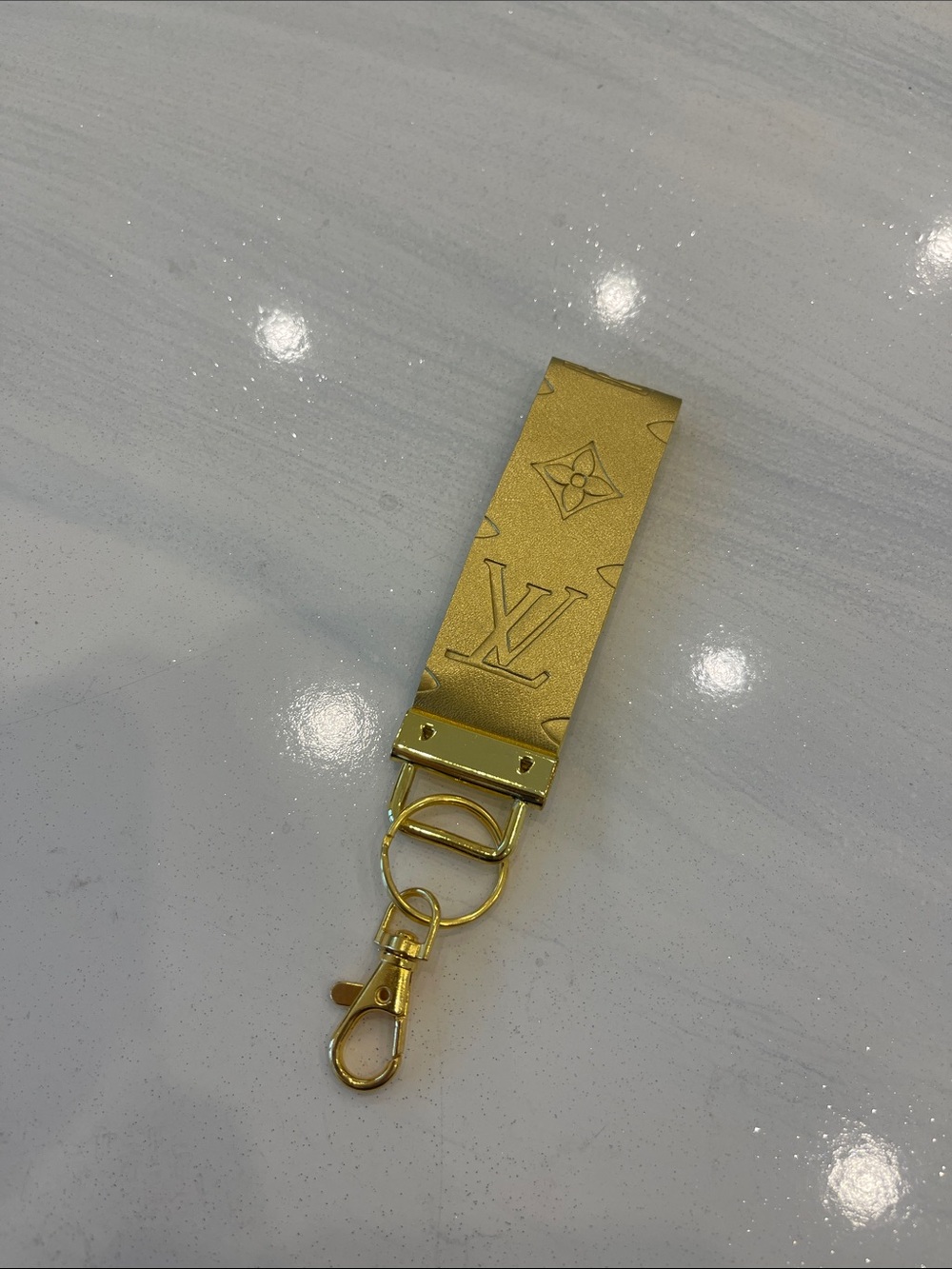 NEW Gold Monogram Key Fob